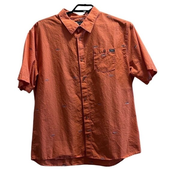 Salty Crew Mens Size XXXL Coral Short-Sleeve Button-Up Shirt Fish Embroidery - Picture 1 of 8